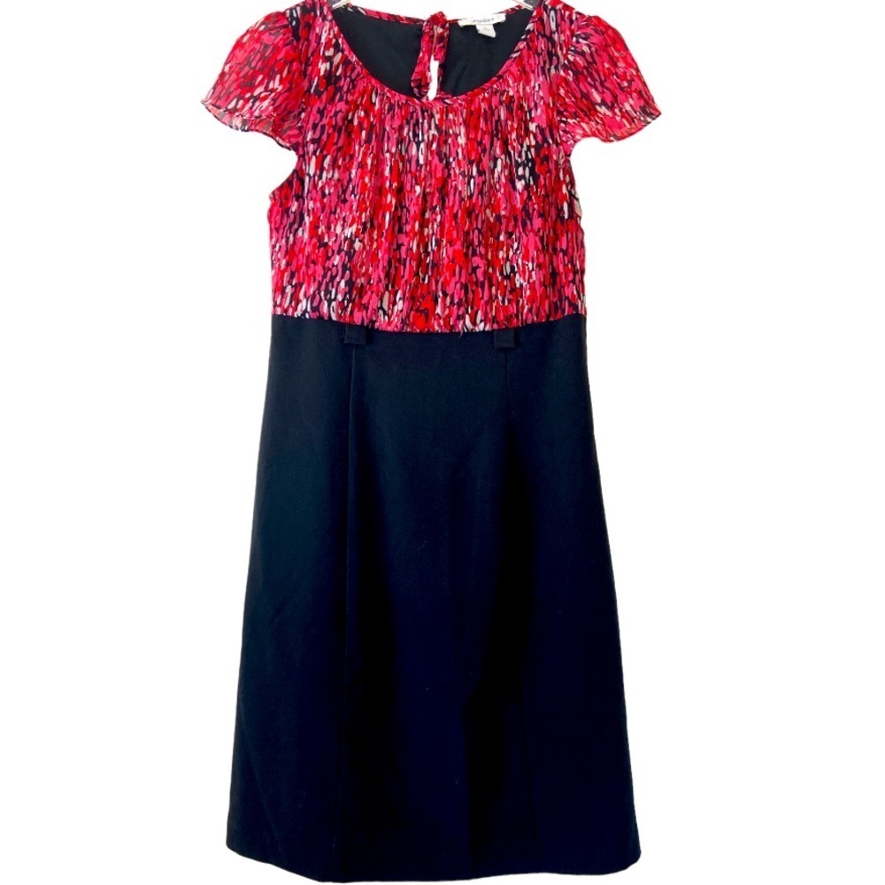 Barndress Abstract and Black Cap Sleeve Dress Size 6